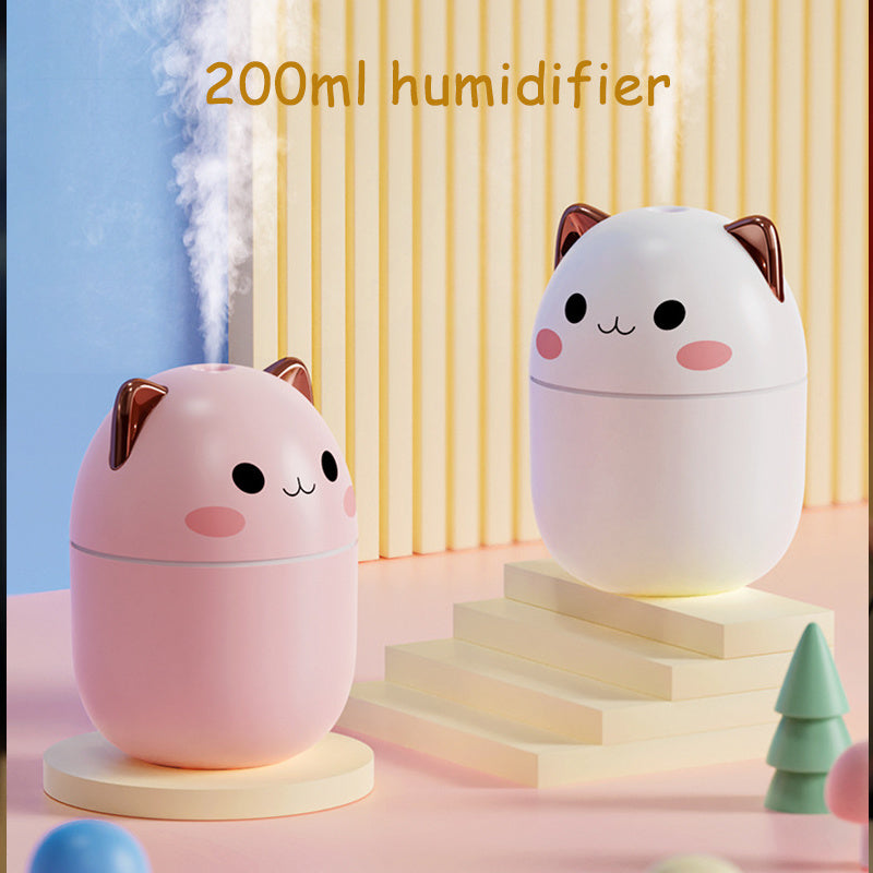 Cute Cat Air Humidifier – Portable Silent Mist Maker for Home & Office