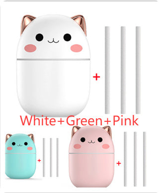 Cute Cat Air Humidifier – Portable Silent Mist Maker for Home & Office