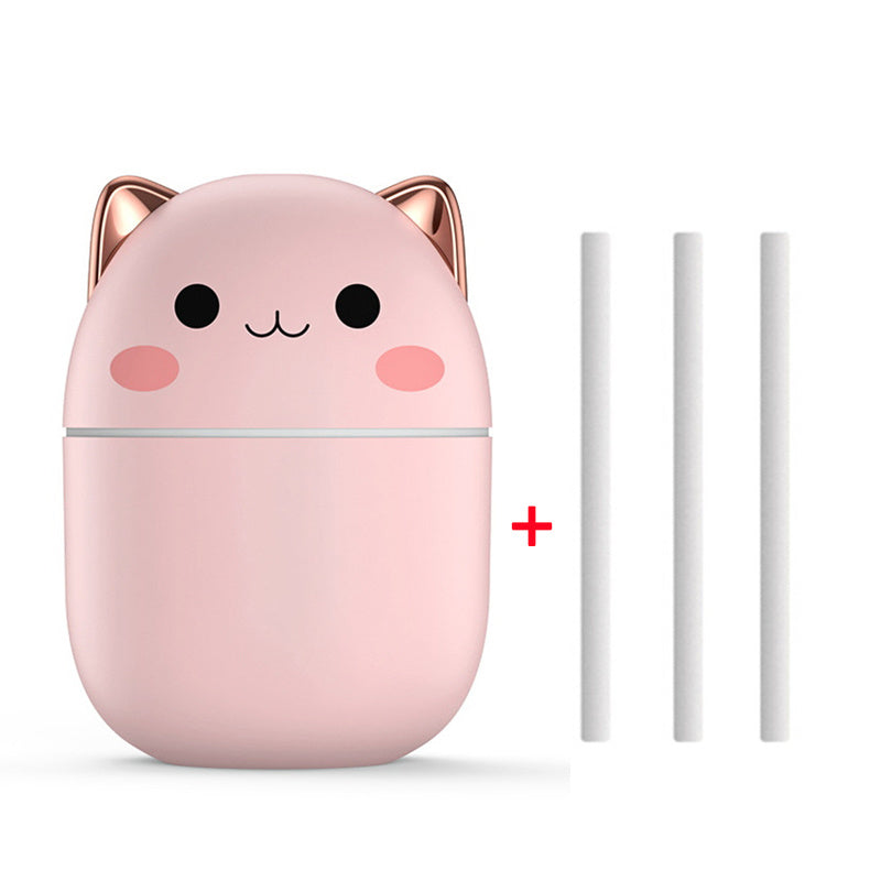 Cute Cat Air Humidifier – Portable Silent Mist Maker for Home & Office